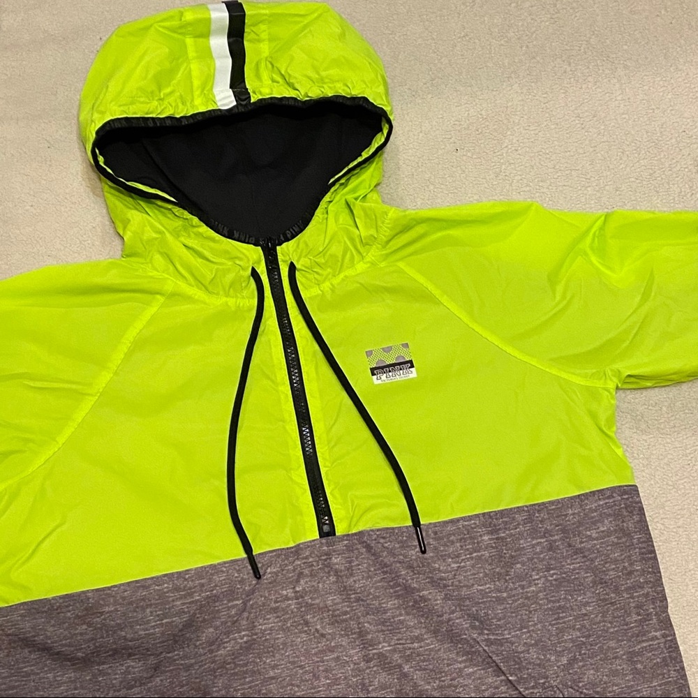 Neon Lime Green Pink Victoria Secret Windbreaker